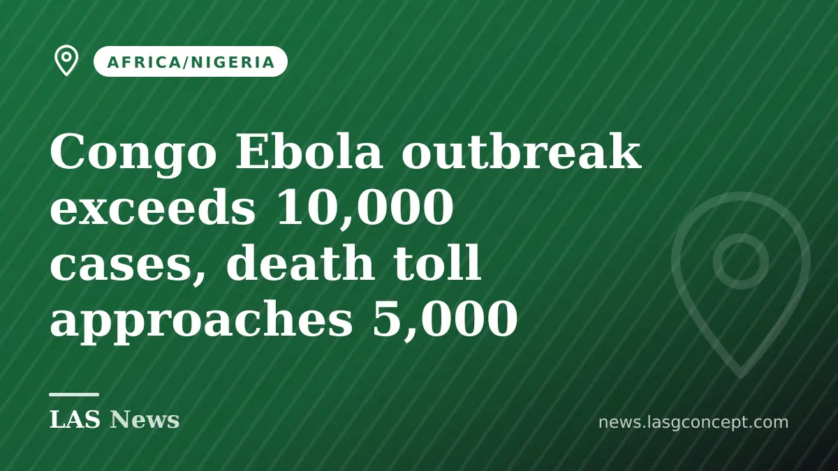 Congo Ebola outbreak exceeds 10,000 cases, death toll approaches 5,000