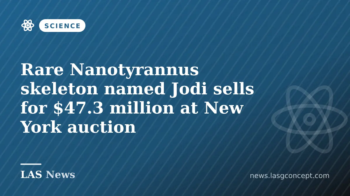 Rare Nanotyrannus skeleton named Jodi sells for $47.3 million at New York auction