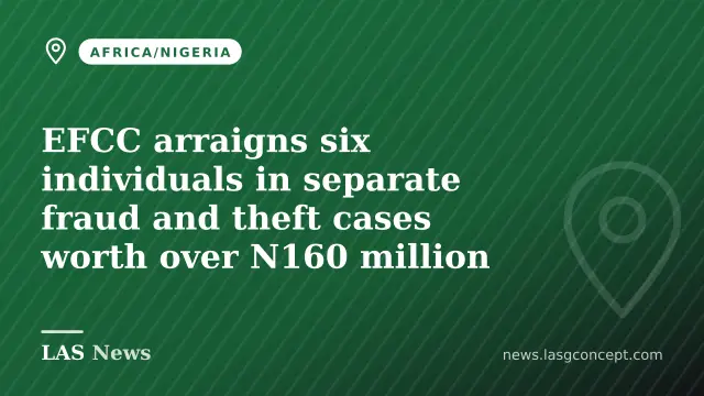 EFCC arraigns six individuals in separate fraud and theft cases worth over N160 million