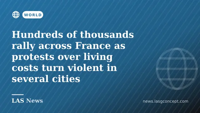 Hundreds of thousands protest across France as clashes erupt in Paris and other cities
