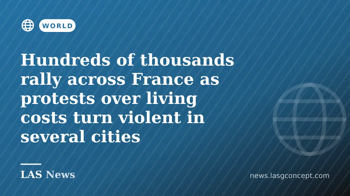 Hundreds of thousands protest across France as clashes erupt in Paris and other cities