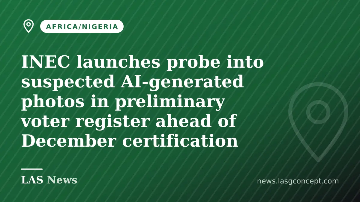 INEC launches probe into suspected AI‑generated photos in preliminary voter register ahead of December certification
