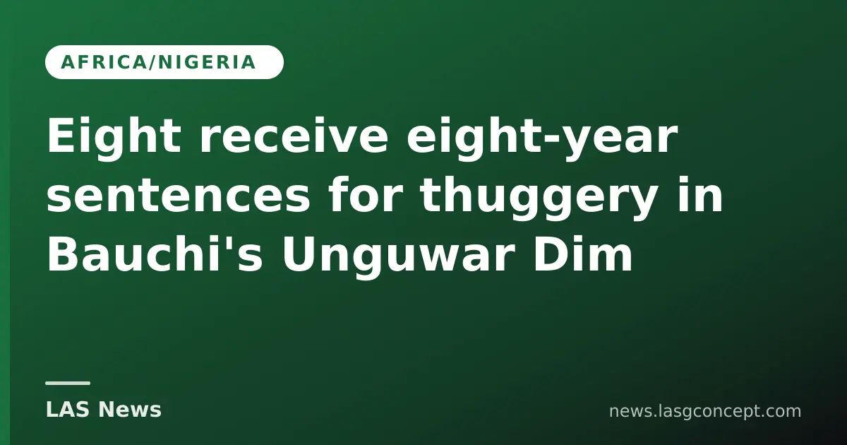 Eight receive eight‑year sentences for thuggery in Bauchi's Unguwar Dim