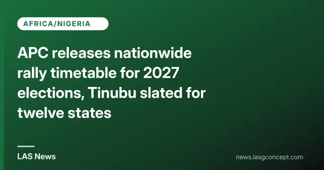 Tinubu slated for APC rallies across 12 states ahead of 2027 elections