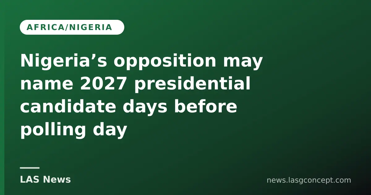 Nigeria’s opposition may name 2027 presidential candidate days before polling day