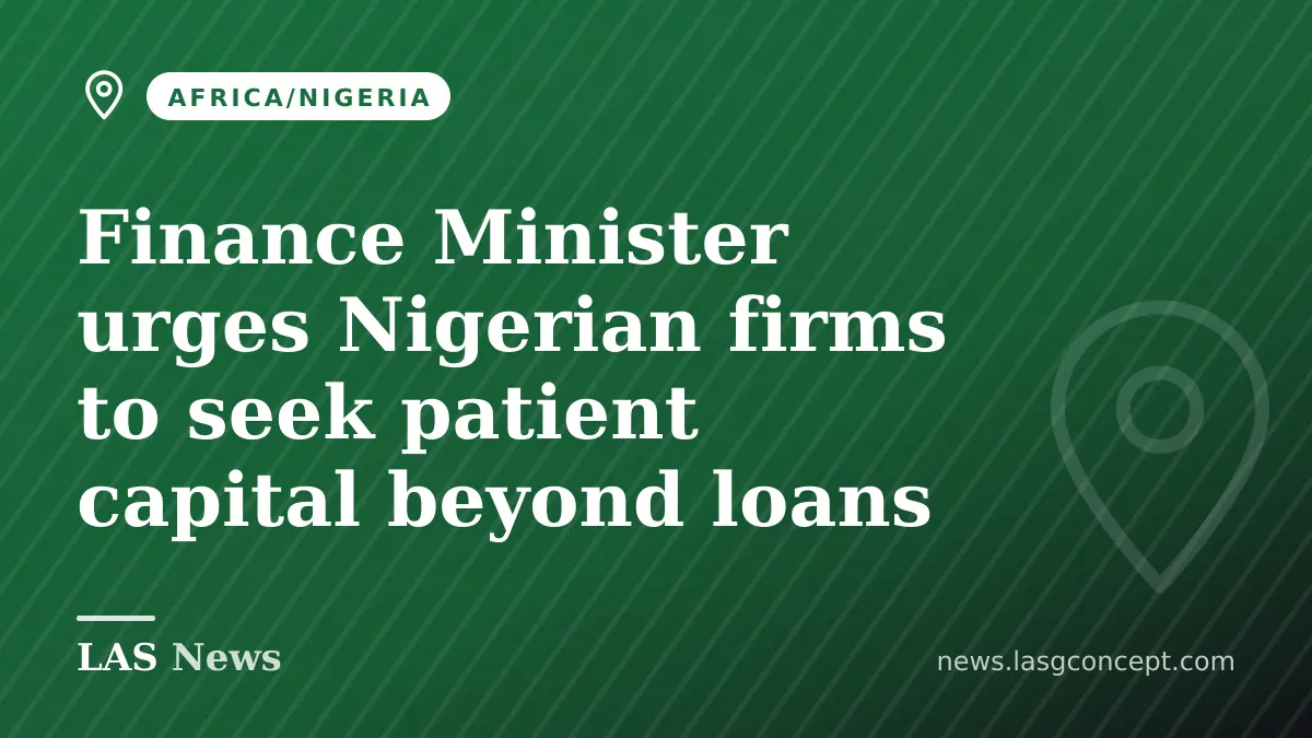Finance Minister urges Nigerian firms to seek patient capital beyond loans