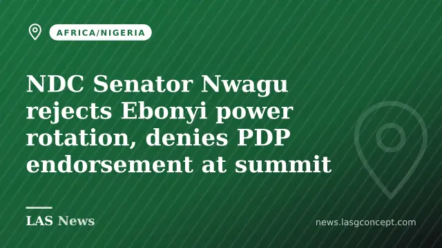 NDC Senator Nwagu rejects Ebonyi power rotation, denies PDP endorsement at summit
