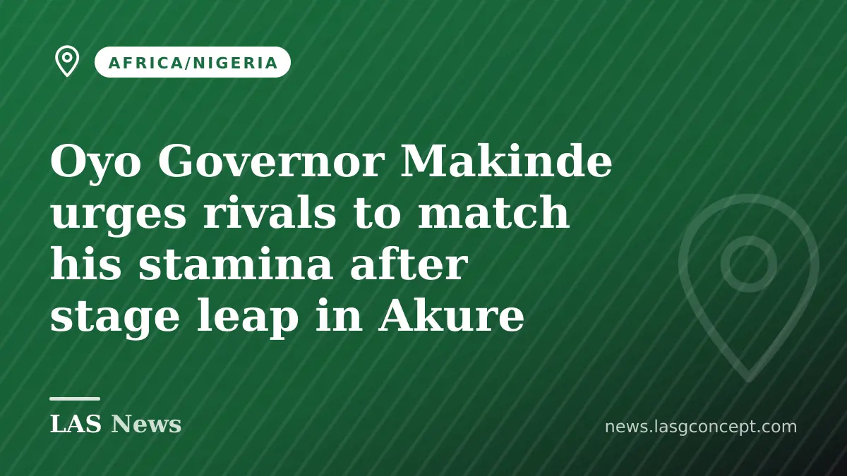 Oyo Governor Makinde urges rivals to match his stamina after stage leap in Akure