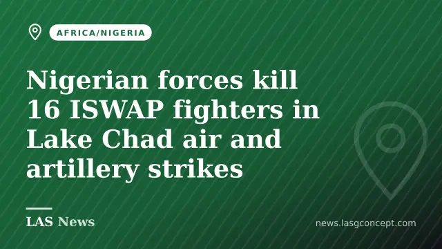 Nigerian forces kill 16 ISWAP fighters in Lake Chad air and artillery strikes